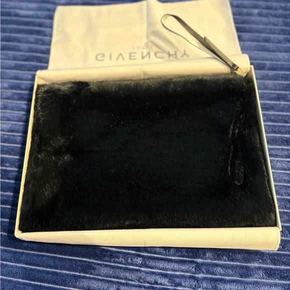 Givenchy Faux Fur Logo Pouch Wristlet - Picture 2 of 4